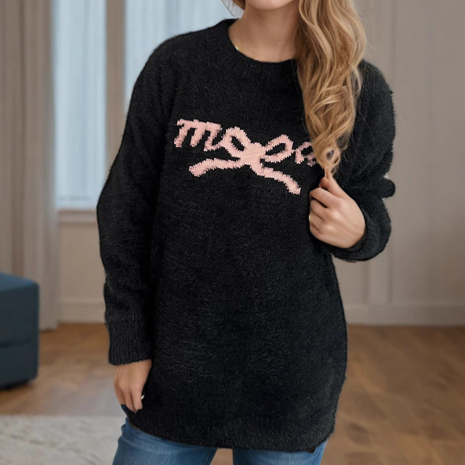 Damen Pullover mit herzigem Motiv und weichem Material EB
