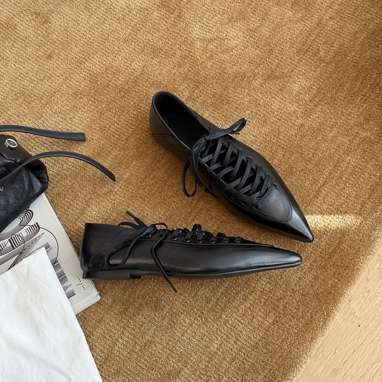 Damen Elegante und modische Schnürschuhe mit spitz zulaufender Form EB