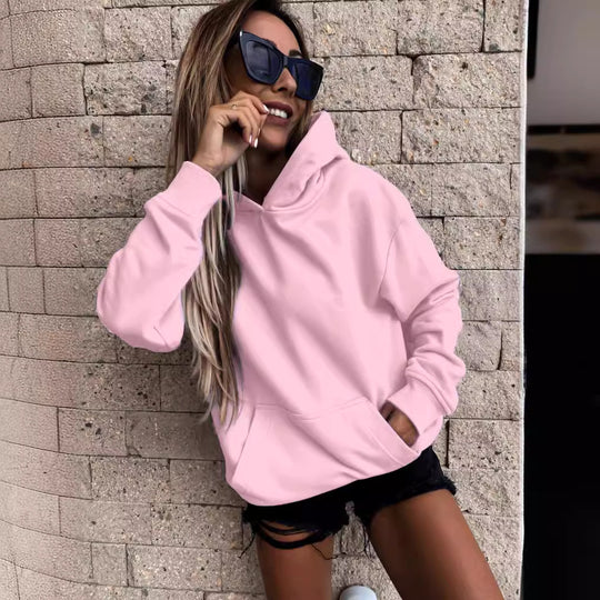 Damen Kapuzenpullover mit weichem Fleece-Innenfutter und lässigem Schnitt EB