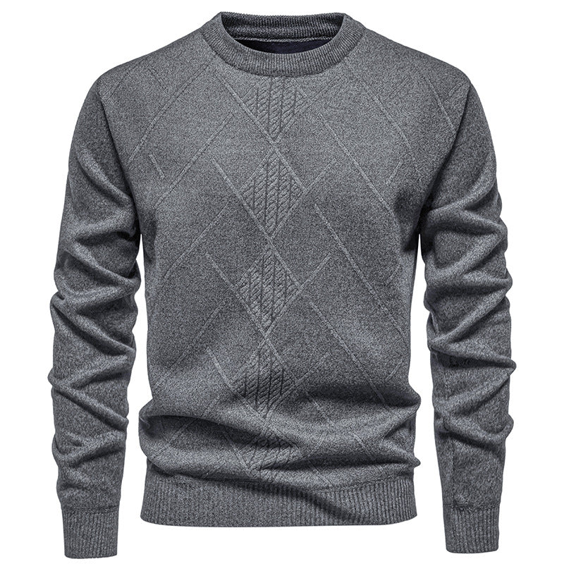 Herren Strickpullover mit modernem Rautenmuster EB