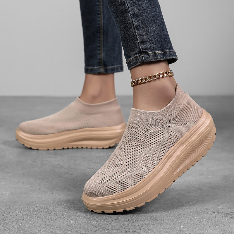 Damen Komfortable Slip-On Sportsneaker mit atmungsaktivem Obermaterial EB