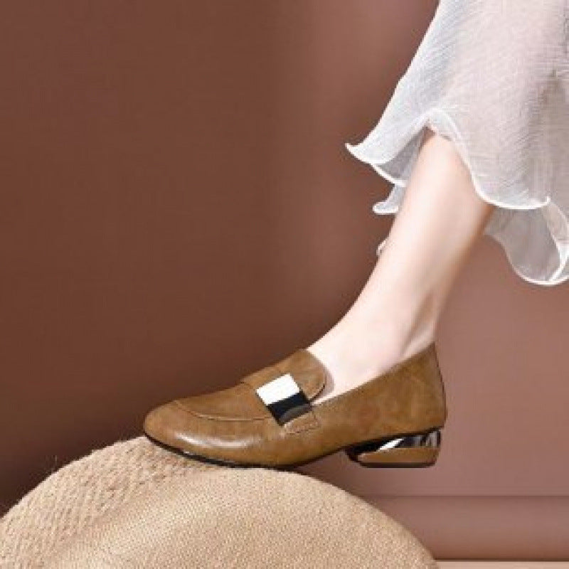 Damen Bequeme Mokassins mit modischem Schnallen-Detail EB