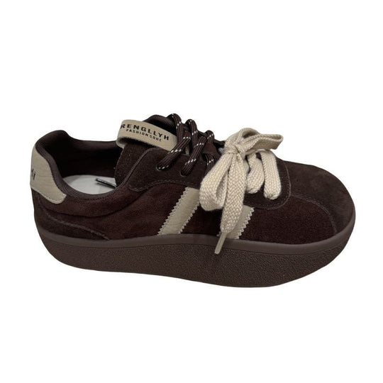 Damen Sneakers mit dicker Profilsohle und weichem Wildleder-Obermaterial EB