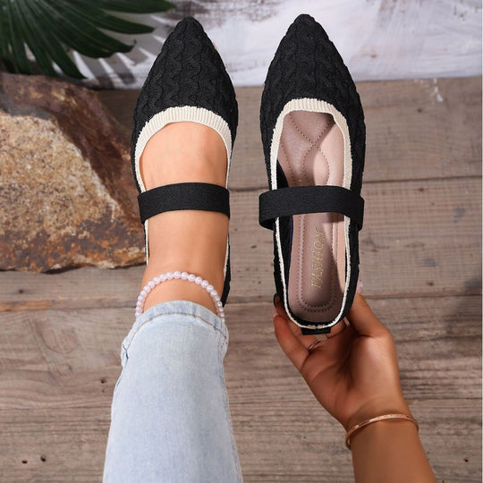 Damen Ballerinas mit elastischem Riemendesign EB