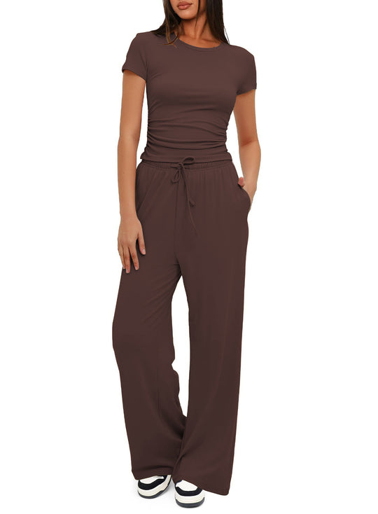 Damen Bequemes Lounge-Outfit mit elastischem Bund und weitem Schnitt EB