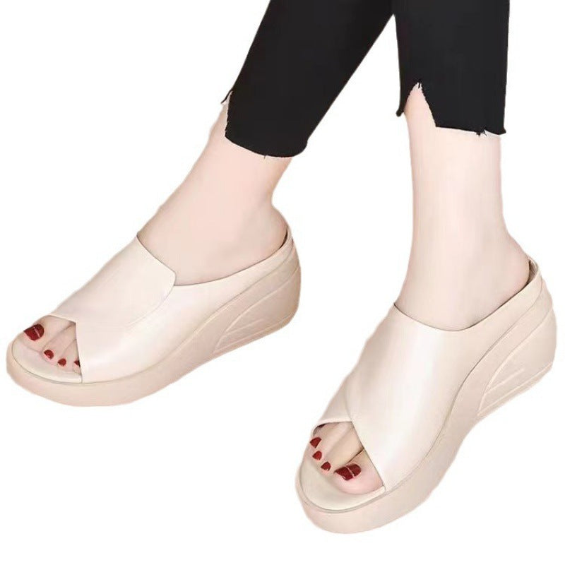 Damen Plattform-Sandalen mit geschwungenem Design und Komfortfußbett EB