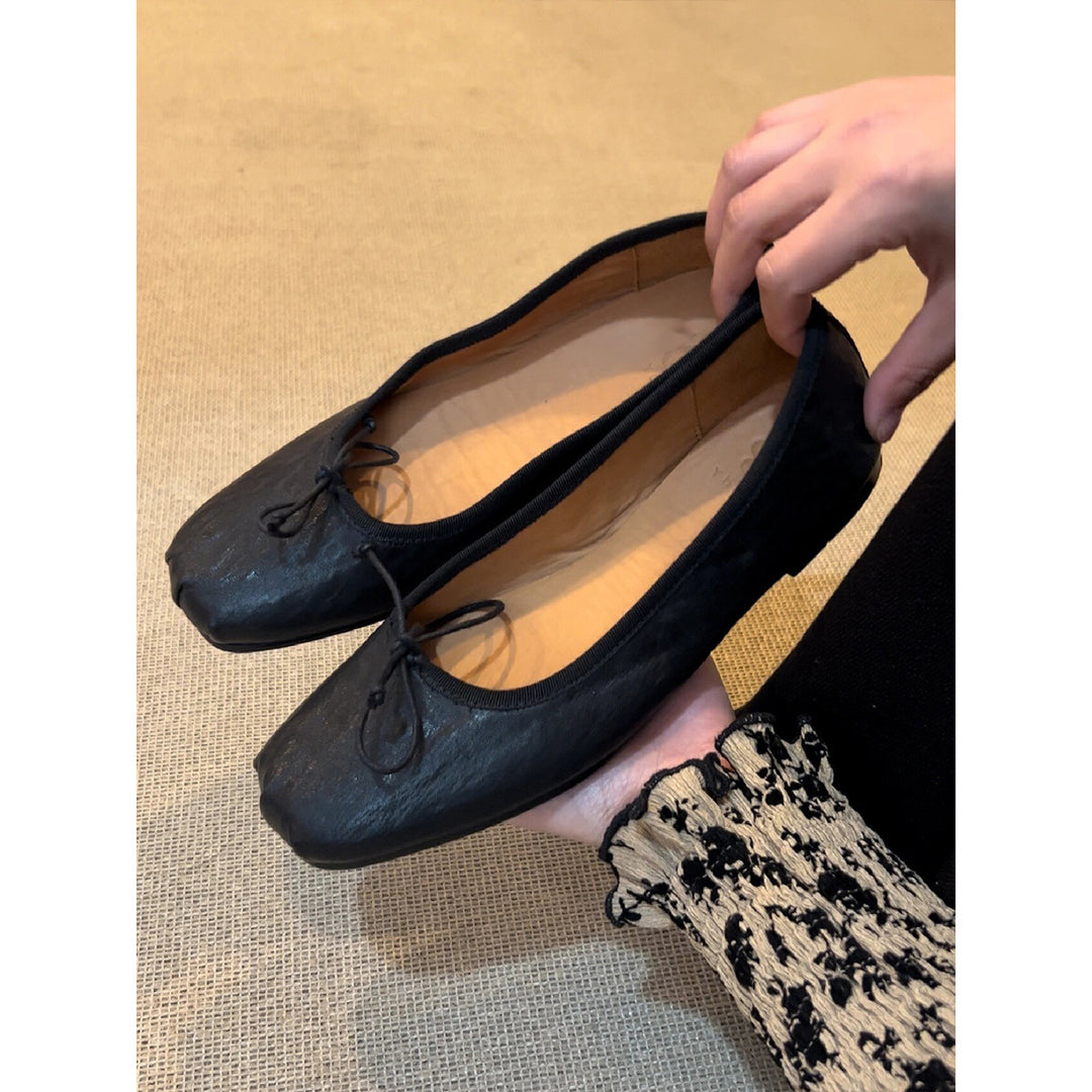 Damen Ballerinas mit quadratischer Zehenform und elegantem Riemenverschluss EB