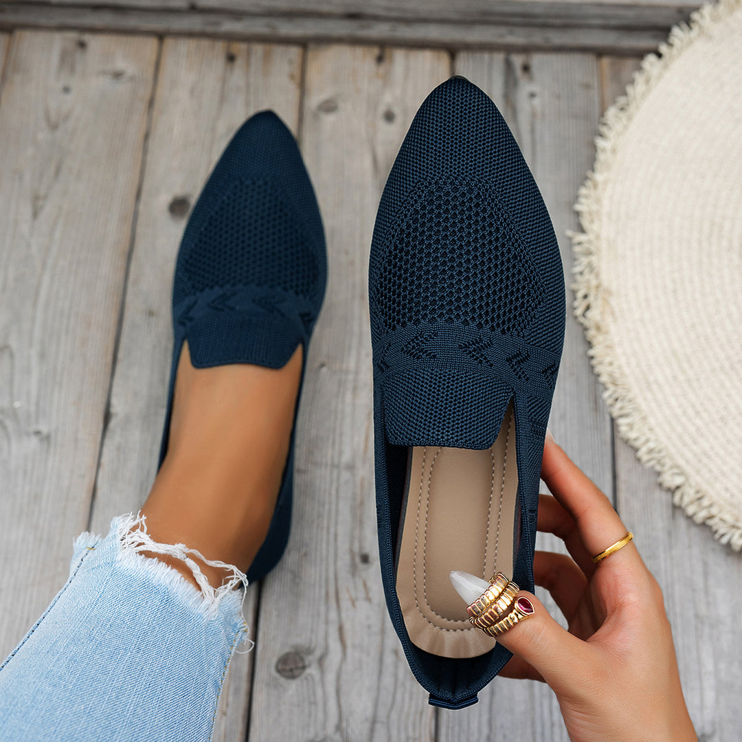 Damen Ballerinas mit kreativem Hahnentrittmuster und flexiblem Fußbett EB