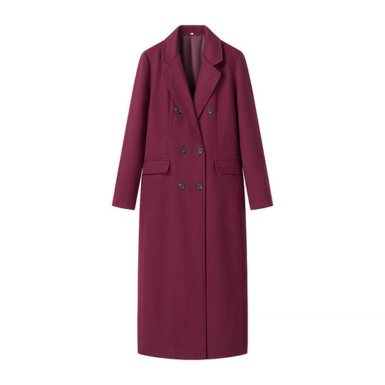 Damen eleganter langarm Mantel im Doppelreiher-Stil EB