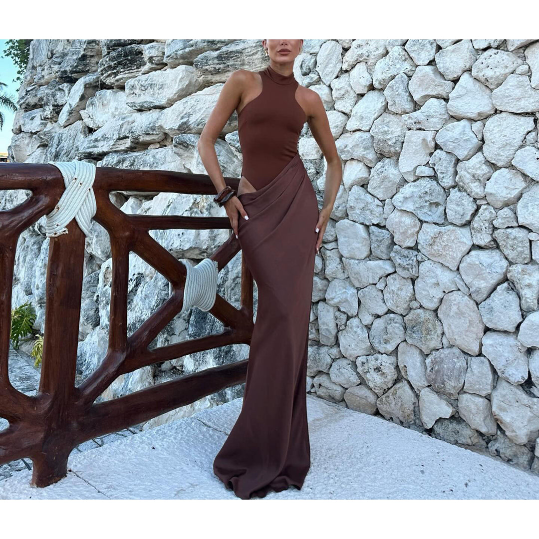 Damen Maxi-Kleid mit modischem Schnitt EB