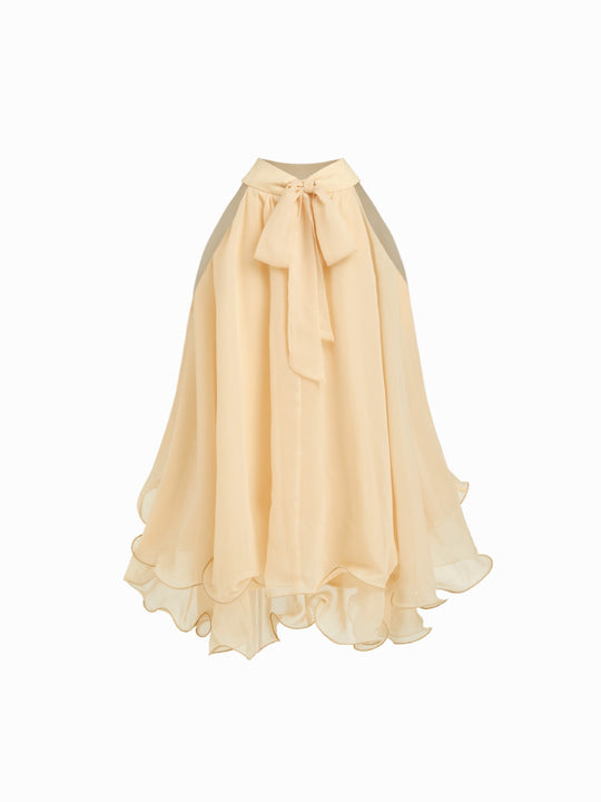 Damen Schwingender Chiffon-Rock mit Schleifenverschluss EB