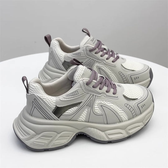 Damen Sportliche Sneakers mit atmungsaktiver Mesh-Oberfläche und gepolsterter Sohle EB