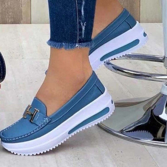 Damen modische Mokassins mit sportlichem Look und gepolsterter Sohle EB