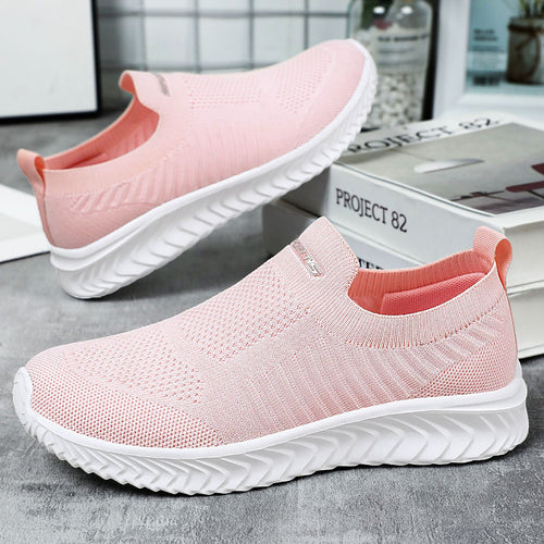 Damen Atmungsaktive Slip-On Laufschuhe mit flexiblem Sohlen-Design EB 1774526049