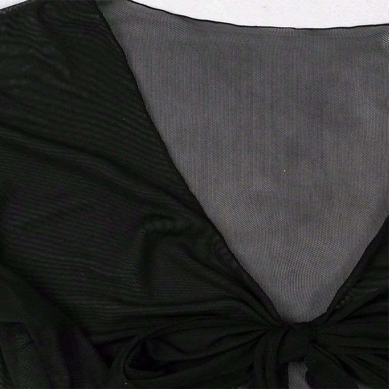 Damen Transparente Bluse mit gebundenem Detail EB