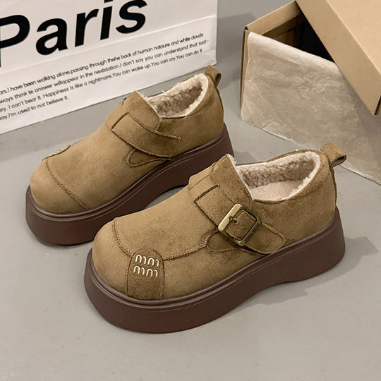 Damen Komfortable Clogs mit modischem Schnallenverschluss und dickem Futtermaterial EB