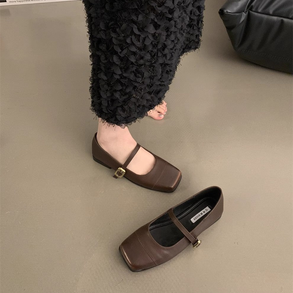 Damen elegante Mary Jane Ballerinas mit modischem Metallakzent EB
