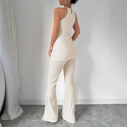 Damen Strick-Set mit weiter Hose und minimalistischen Design EB