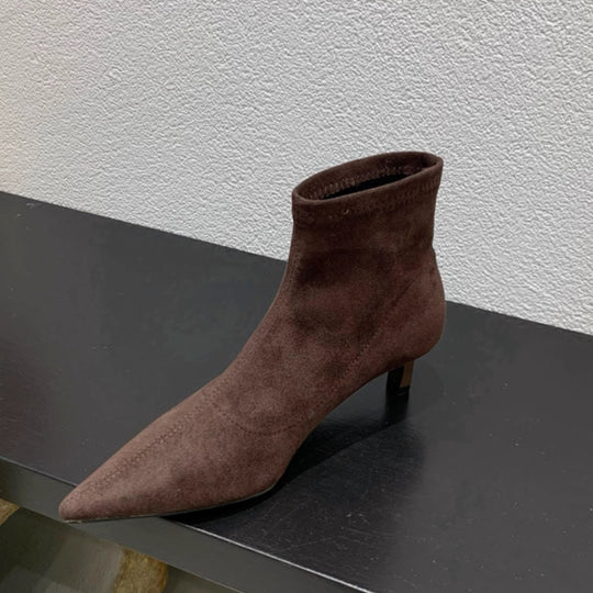 Damen Elegante Ankle-Boots aus weichem Wildleder mit modischem Stiletto EB
