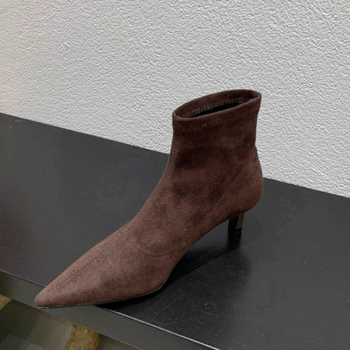 Damen Elegante Ankle-Boots aus weichem Wildleder mit modischem Stiletto EB
