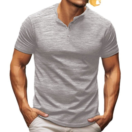 Herren Kurzarm-T-Shirt mit Knopfleiste EB