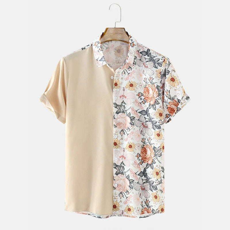 Herren Florales Kurzarmhemd EB