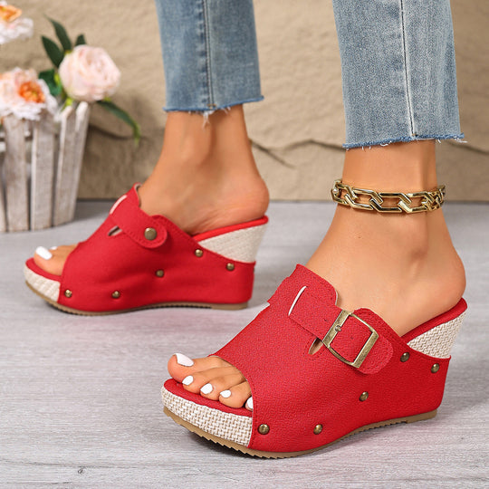 Damen Clogs mit modischer Schnallen-Applikation und komfortabler Liegefläche EB