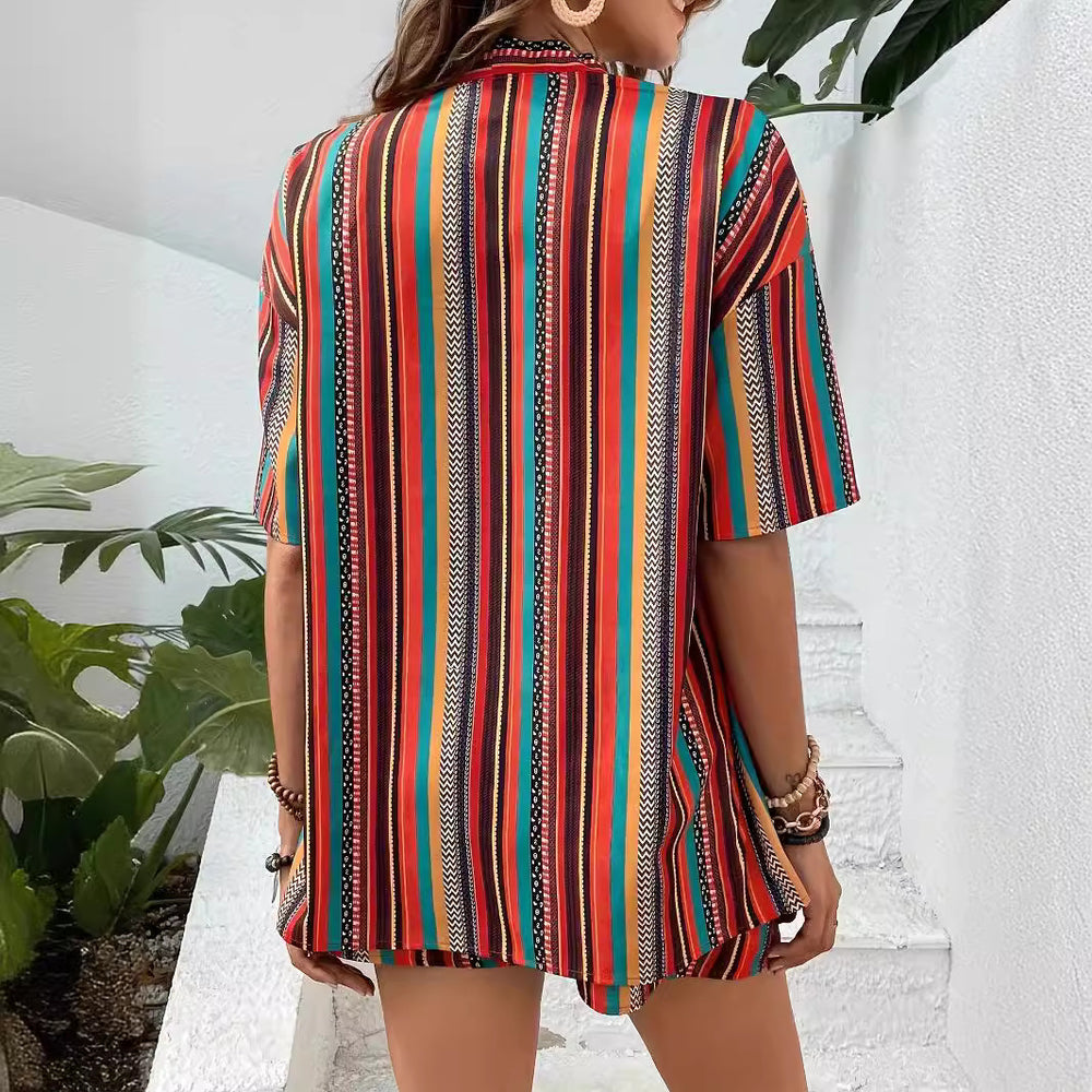 Damen farbenfrohes Resort-Outfit EB