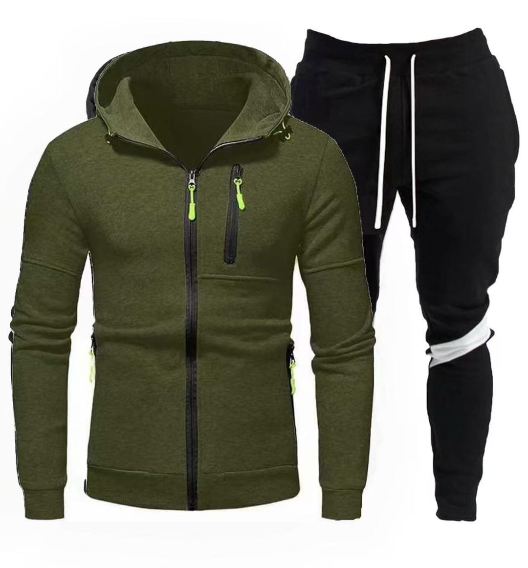 Herren sportliche Kapuzenjacke mit praktischem Reißverschluss und Jogginghose EB