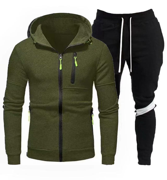 Herren sportliche Kapuzenjacke mit praktischem Reißverschluss und Jogginghose EB