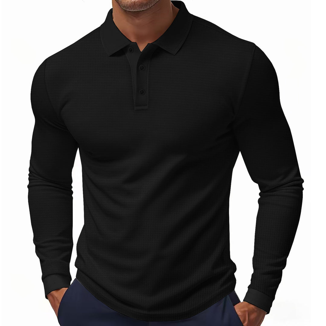 Herren Poloshirt mit strukturiertem Design und modernen Knopfdetails EB