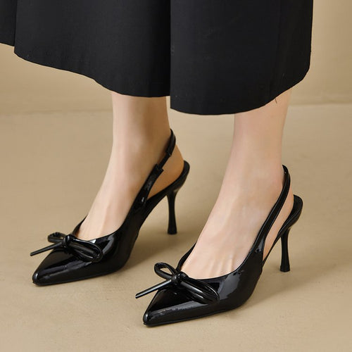 Damen Slingback Pumps mit elegantem Schleifenakzent EB