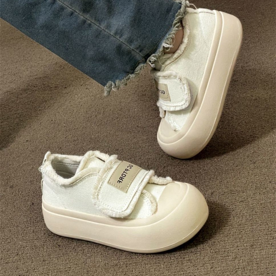 Damen modische Sneakers mit bequemem Klettverschluss und schaumstoffgepolsterter Sohle EB