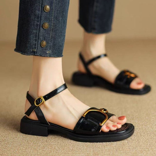 Damen modische Sling-Sandalen mit eleganter Schnallenapplikation EB