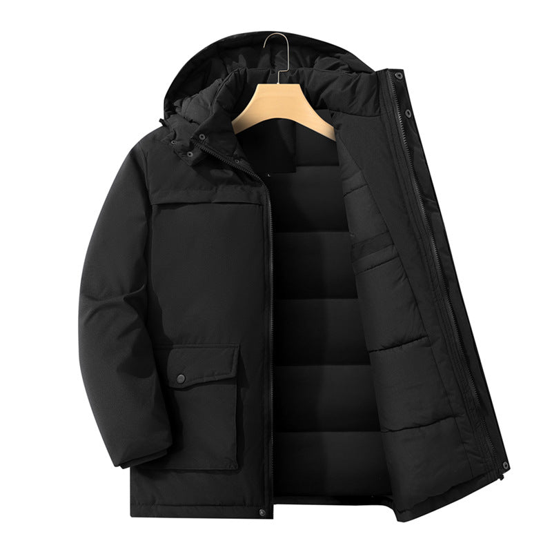 Herren Winterparka mit wärmendem Teddyfutter, abnehmbarer Kapuze und hoher Stehkragen EB