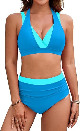 Damen Sport-Bikini mit hohem Bund EB