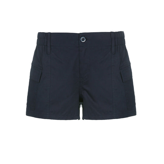Damen bequeme Cargo-Shorts mit elastischem Bund und praktischen Taschen EB