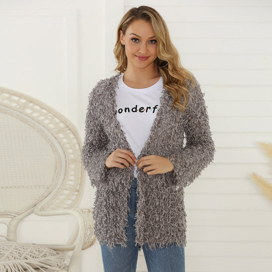Damen Fluffy Cardigan EB
