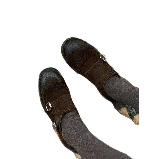 Damen elegante Schnürschuhe mit doppelter Schnalle EB