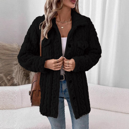 Damen Strickjacke mit Struktur und aufgesetzten Taschen EB