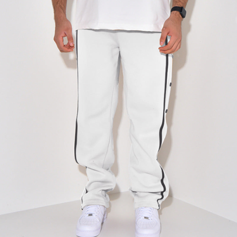 Herren Sportliche Jogginghose mit Druckknopf-Detail und seitlichen Taschen EB
