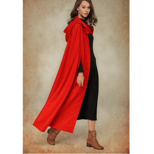 Damen elegante Kapuzenumhang mit verstellbarem Verschluss EB
