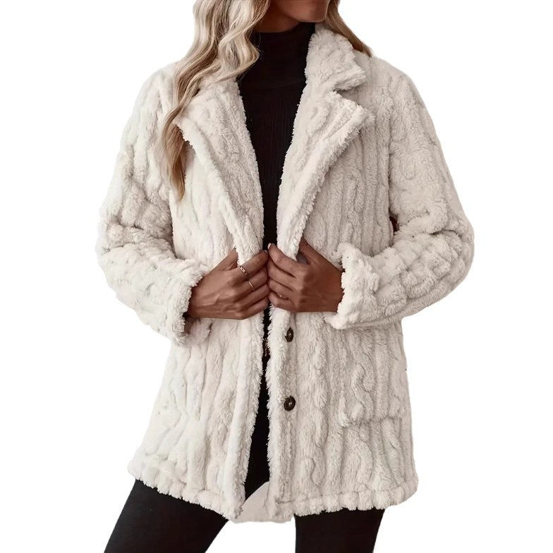 Damen Kuschelige und stilvolle Teddyjacke EB