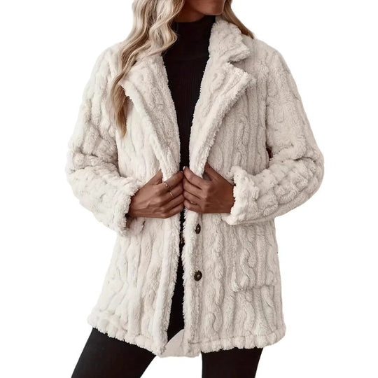 Damen Kuschelige und stilvolle Teddyjacke EB