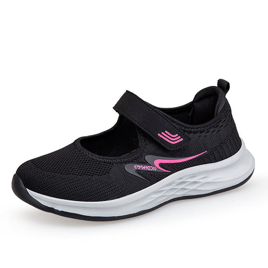 Damen Sportliche Slip-On Sneakers mit verstellbarem Klettverschluss EB