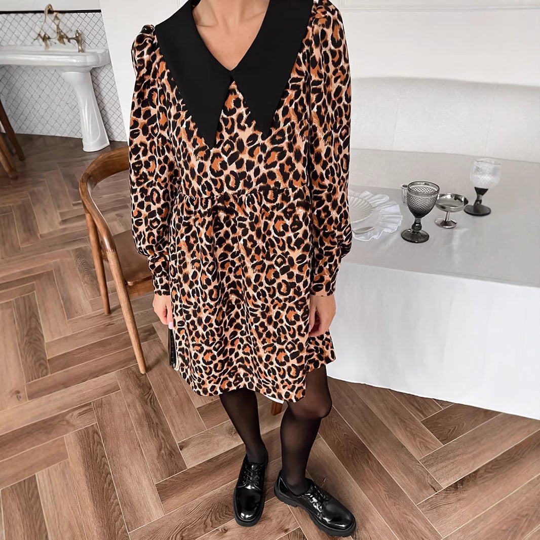 Damen Leichtes Tiermuster Kleid EB