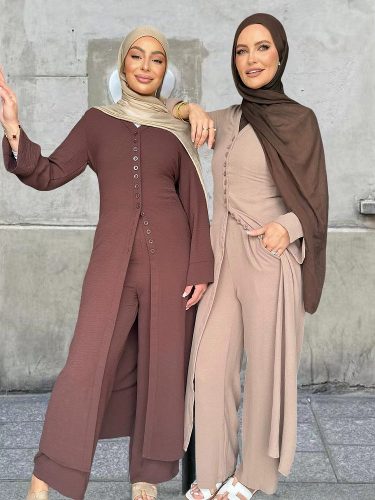 Damen Jumpsuit mit elegantem Knopfdesign und weitem Bein EB