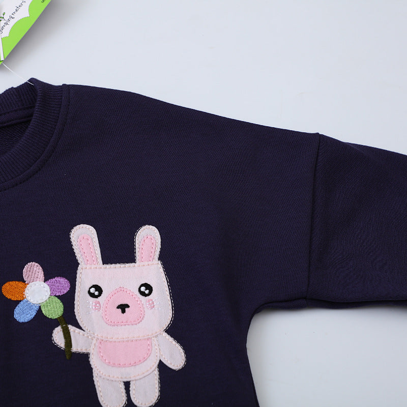 Mädchen Sweatshirt mit buntem Hasenmotiv EB