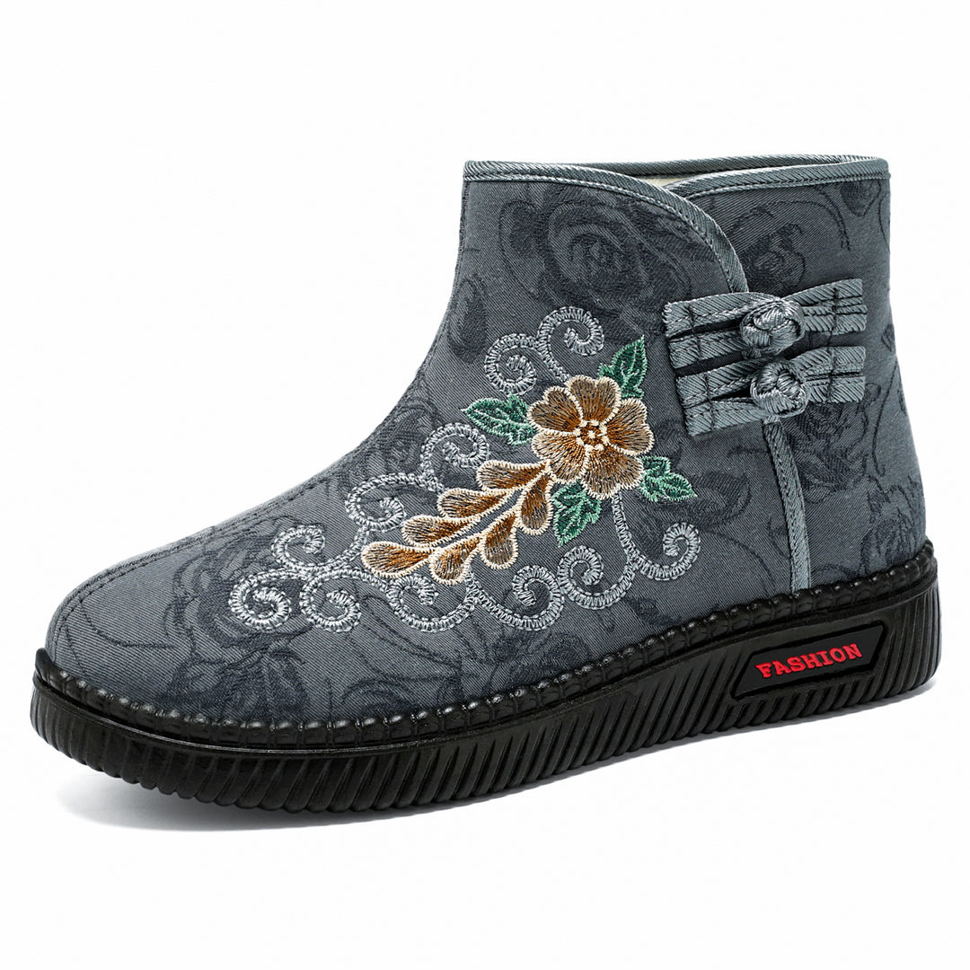 Damen Komfortable und elegante Stiefeletten mit besticktem Design EB