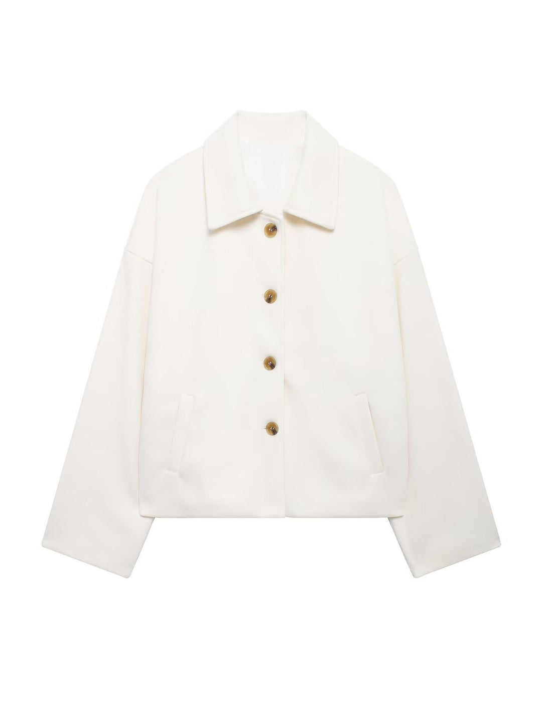 Damen Oversize Wolljacke mit dekorativen Knöpfen EB